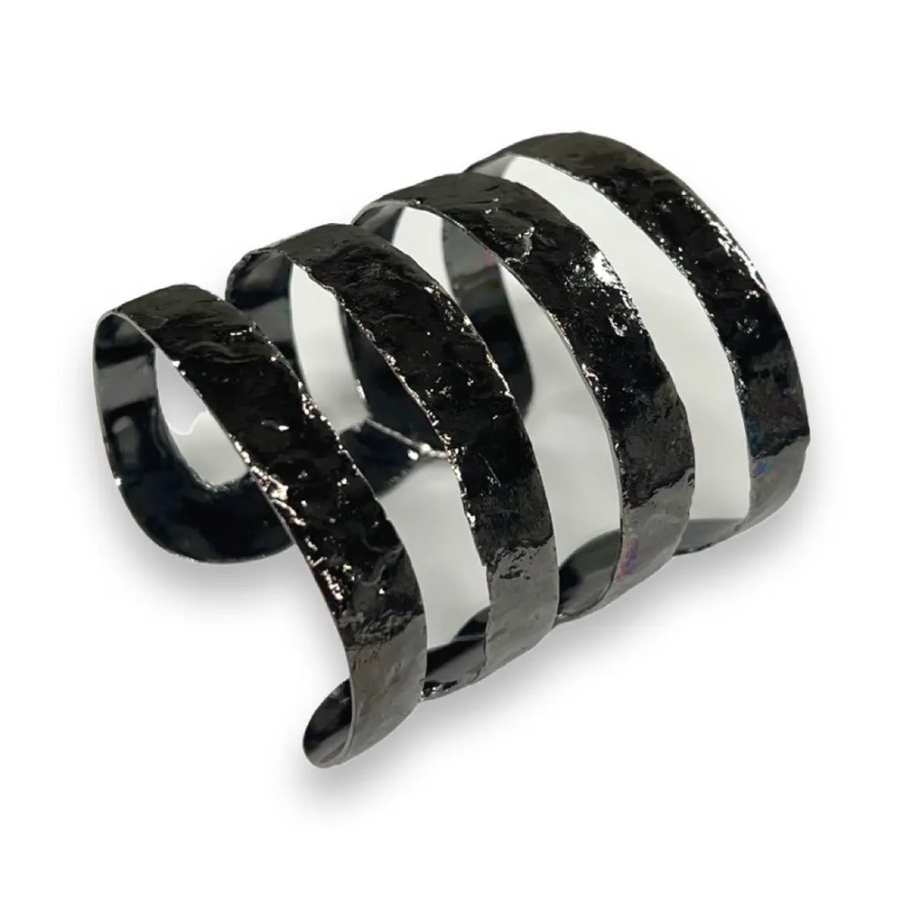 Jennifer Thames Gunmetal Metallic Cuff Bracelet